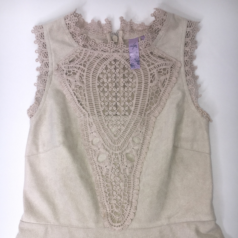 Alya Suede Tan Mini Dress